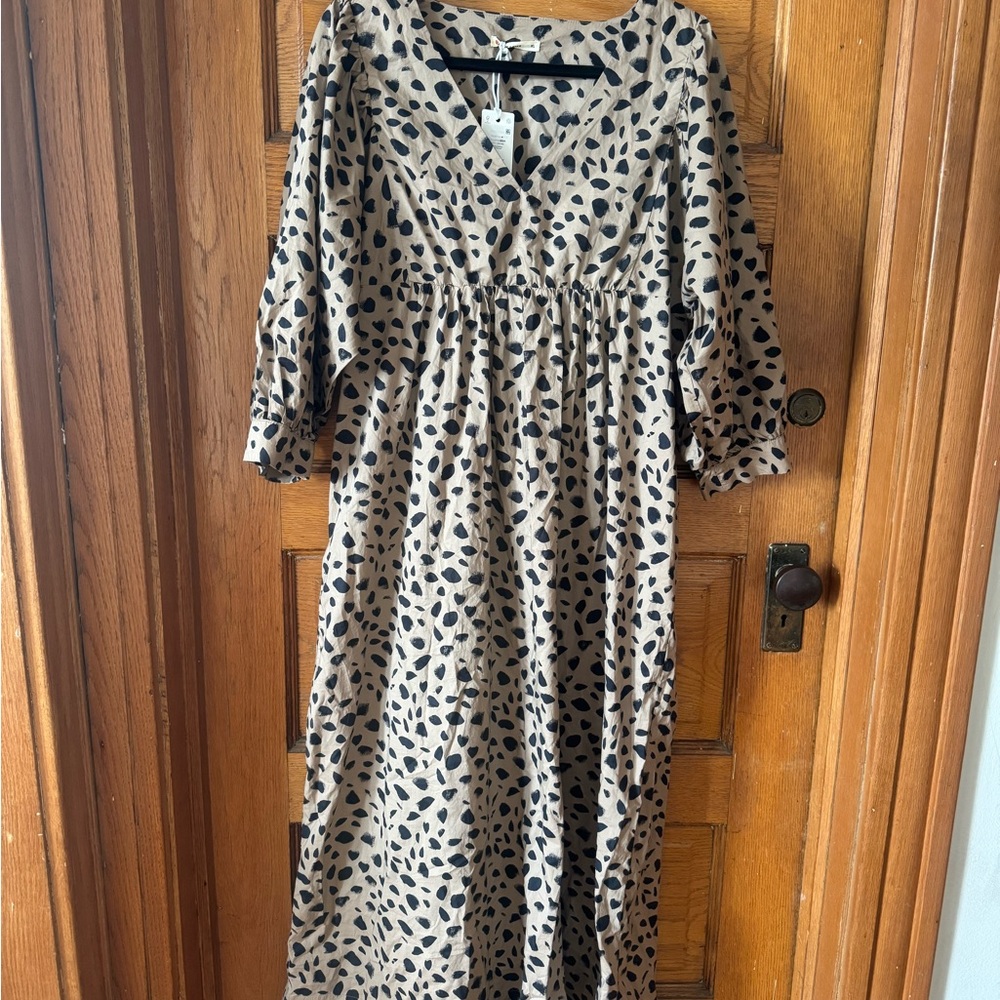 Marine Layer, Alani Poplin Maxi Dress, Abstract Animal print, Size XL, NWT